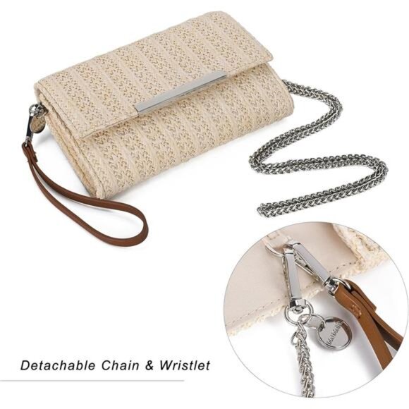 Small Clutch Purses for Women Formal Evening Bag Crossbody and Wristlet - Picture 5 of 6